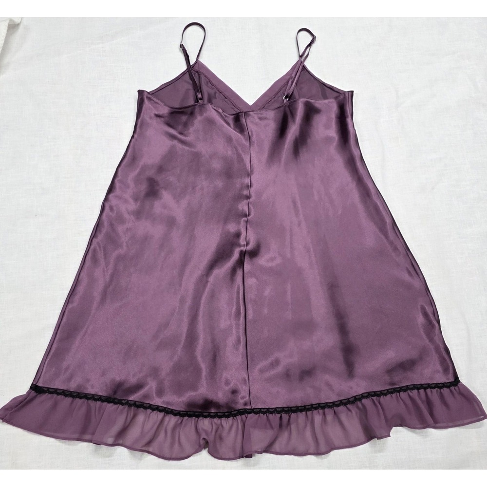 Whimsigoth Chemise Apt. 9 Intimates Womens Large Purple Satin Lace Nightgown Y2k - Picture 7 of 10